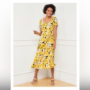 Talbots stretch CREPE MIDI DRESS - PIPPY POPPIES size 8